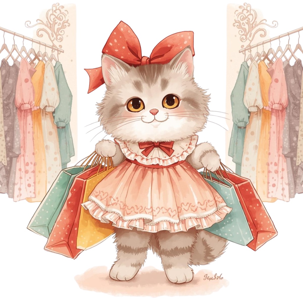 猫のスケジュールA 〜パステル絵本風クリップアート14点セット|PNG背景透過