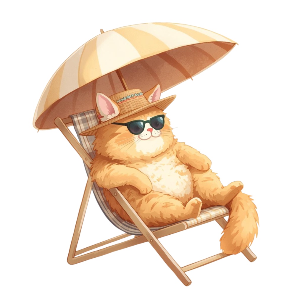 猫のスケジュールA 〜パステル絵本風クリップアート14点セット|PNG背景透過