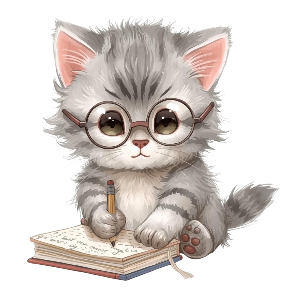 猫のスケジュールB〜パステル絵本風クリップアート14点セット|PNG背景透過