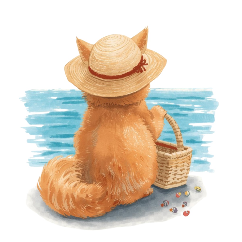 猫のスケジュールB〜パステル絵本風クリップアート14点セット|PNG背景透過