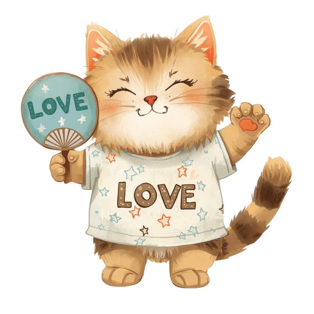 猫のスケジュールB〜パステル絵本風クリップアート14点セット|PNG背景透過