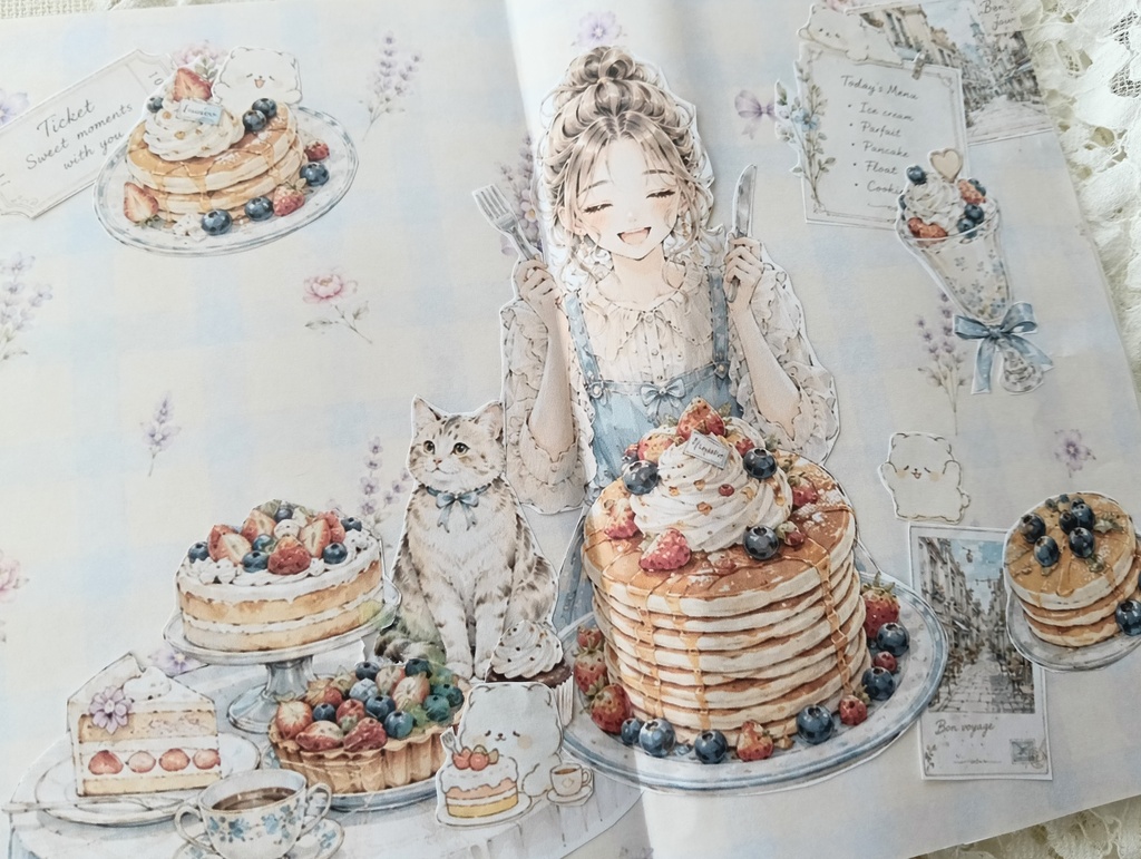 予定のない日も手帳を飾ろう*今日のかけら くまっころんⅠ*手帳素材 イラストシート コラージュ ジャンクジャーナル 日記【PNG】ダウンロード素材