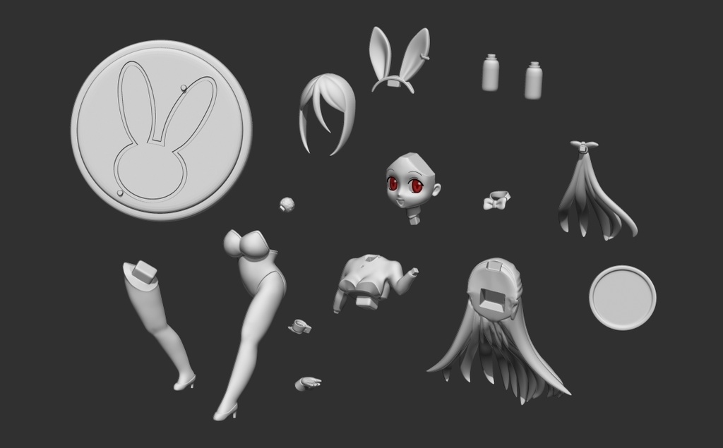 【無償】兎美ショーコデフォルメフィギュア 3Dデータ