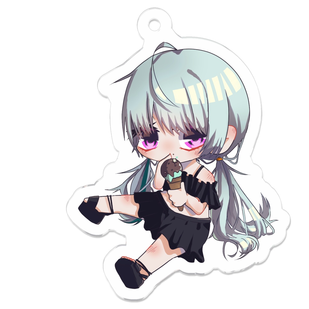 【紫陽さゆ】ちっこい水着姿アクリルキーホルダー【Vtuber】