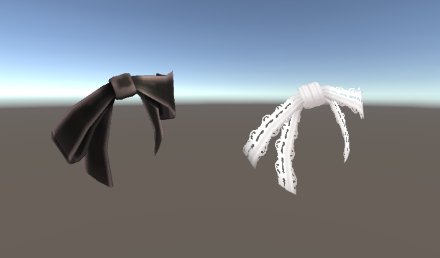 【PB対応】ツインテールとリボンセット【ボーン入り】