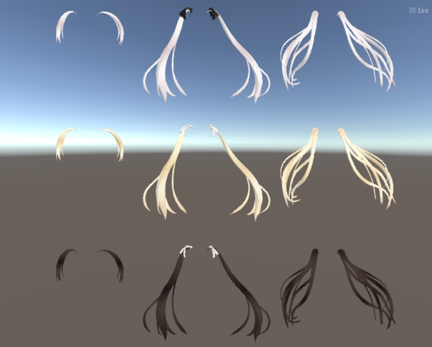 【PB対応】ツインテールとリボンセット【ボーン入り】