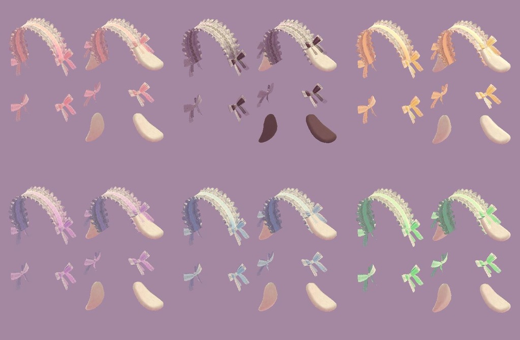 ヘッドドレスセット 6色