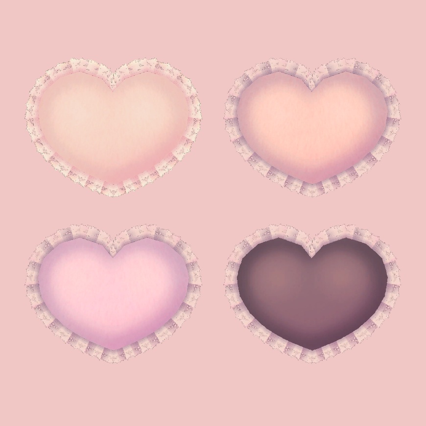 ハートのクッションとベッド