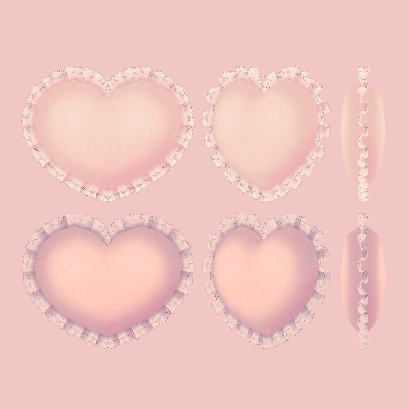 ハートのクッションとベッド