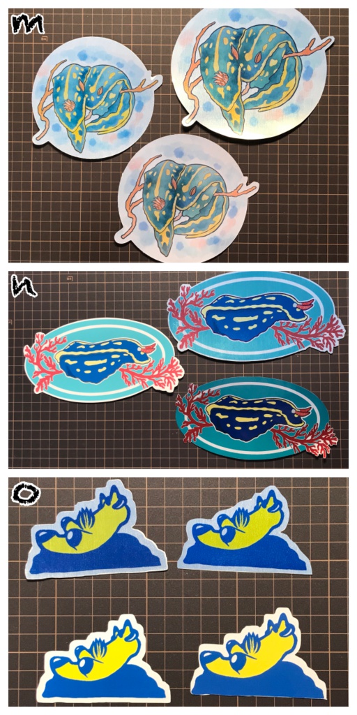 【訳あり】アオウミウシ・ウミウシカクレエビステッカーセット