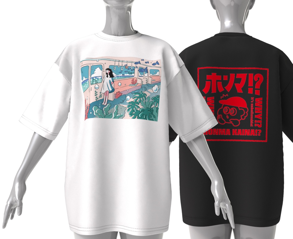 MoonBeach LOGO ビッグシルエットTシャツ 白 / 黒