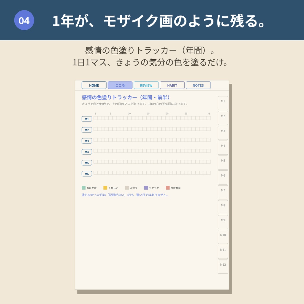 心を整えるデジタルプランナー【ブルー】GoodNotes対応PDF|ADHDの方にも使いやすい|全ページリンク888ページ|こころの記録・ご褒美ガチャつき手帳
