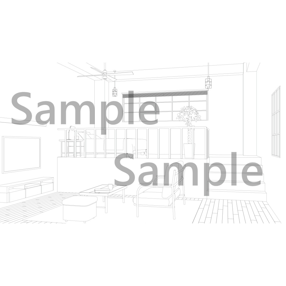 【背景素材】インダストリアル風部屋