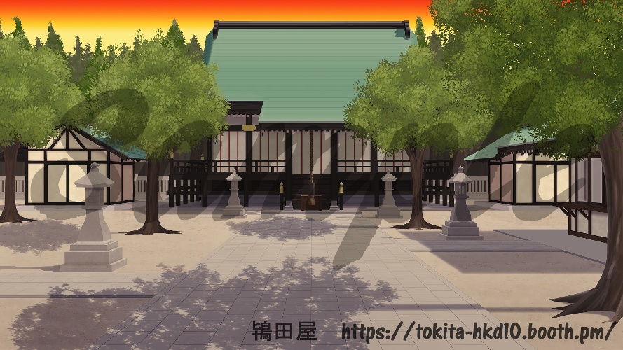 【背景イラスト】神社(差分有)