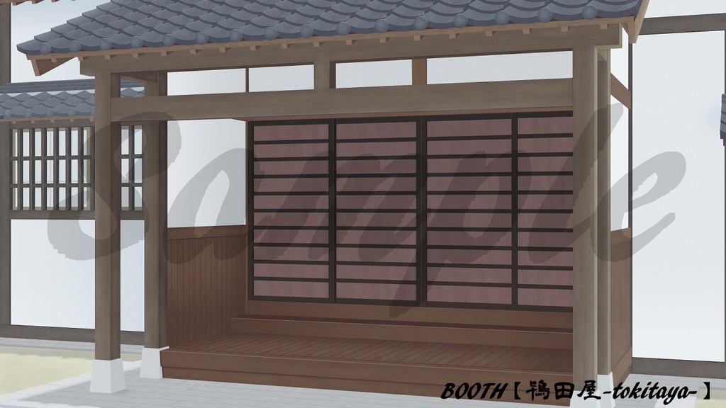 【背景イラスト】武家屋敷‐玄関(時間差分有り)