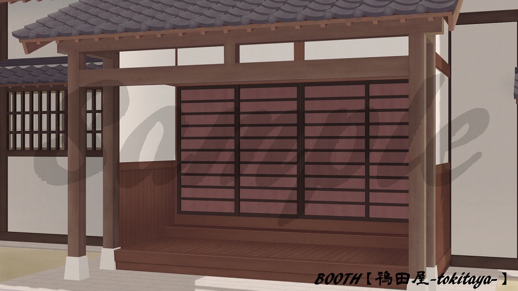 【背景イラスト】武家屋敷‐玄関(時間差分有り)