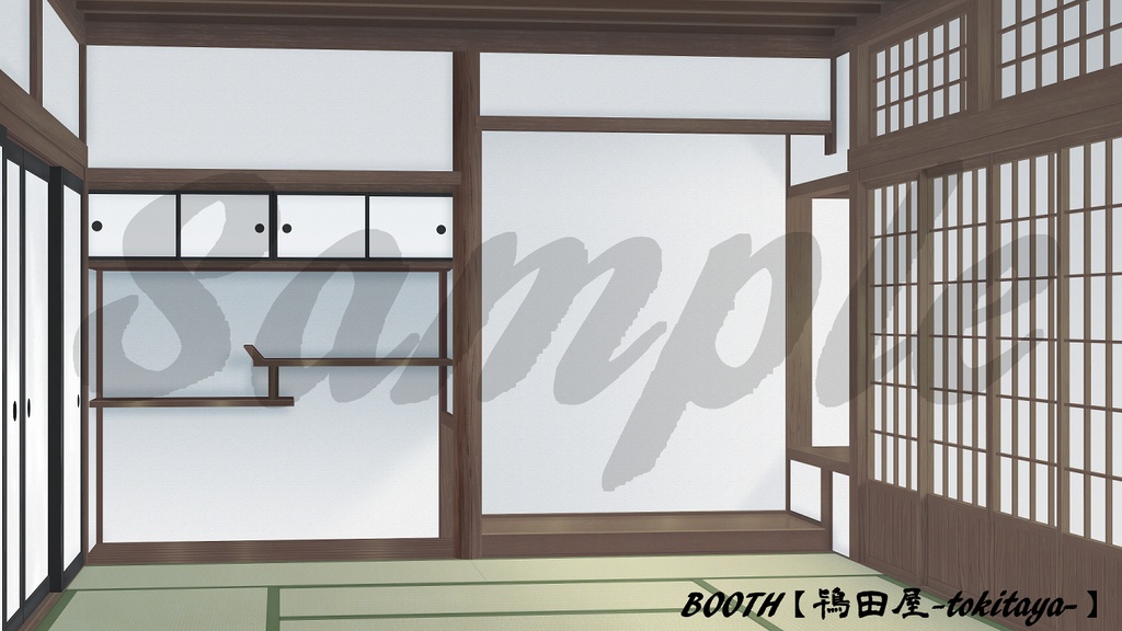 【背景イラスト】武家屋敷‐謁見の間(時間差分有り)