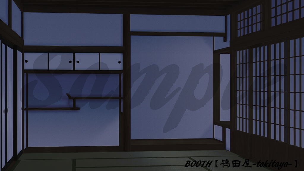 【背景イラスト】武家屋敷‐謁見の間(時間差分有り)