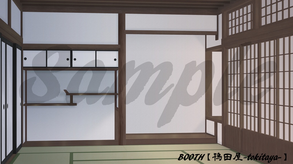 【背景イラスト】武家屋敷‐謁見の間(時間差分有り)