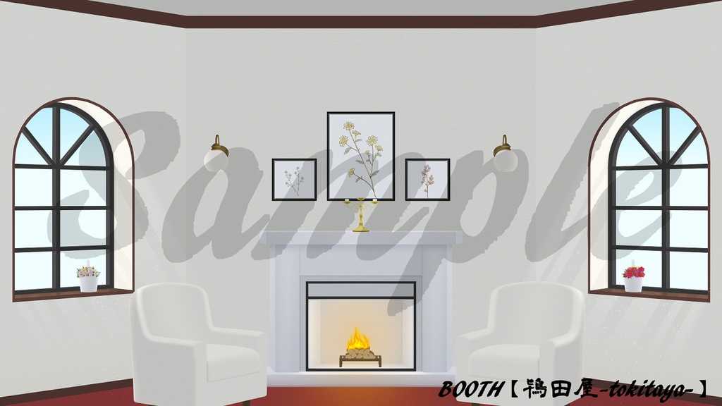 【背景イラスト】洋室(時間差分有り)