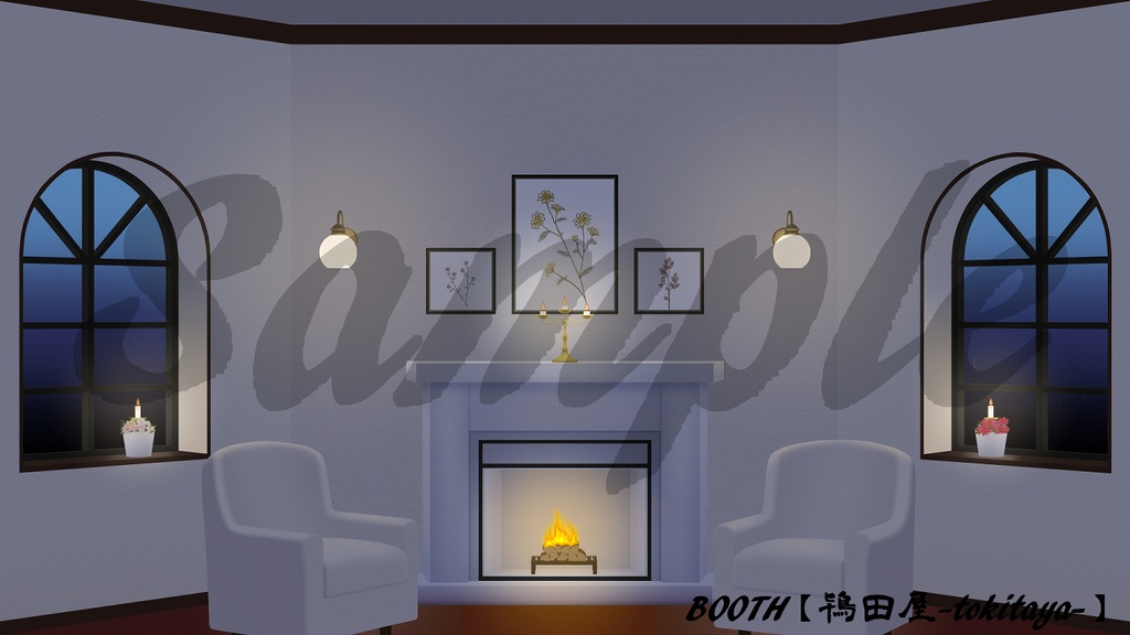 【背景イラスト】洋室(時間差分有り)