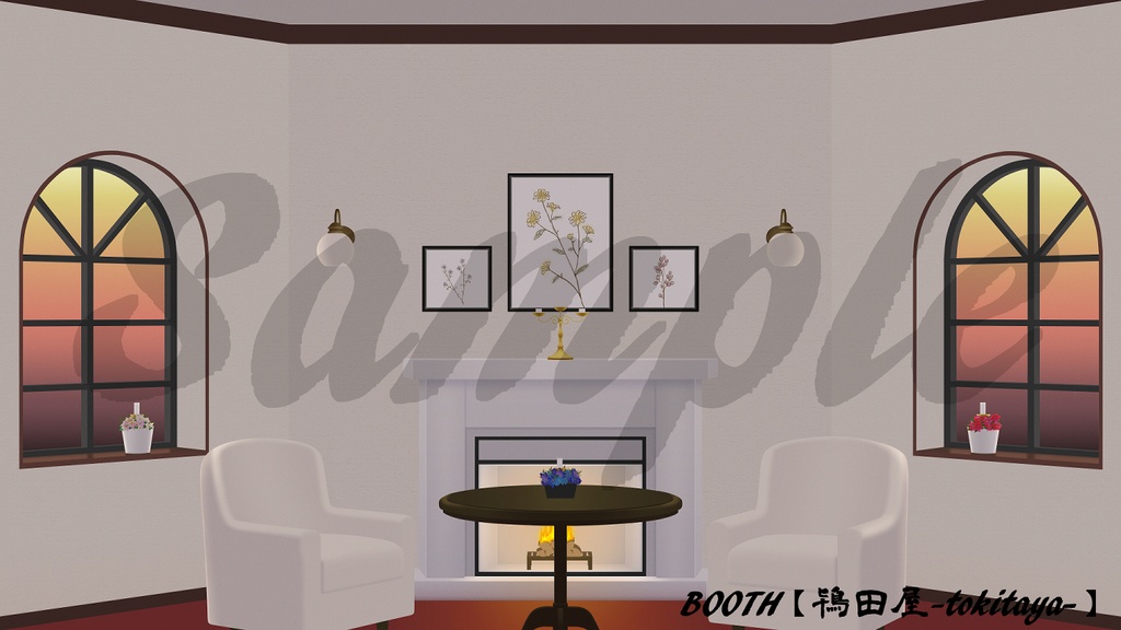 【背景イラスト】洋室(時間差分有り)