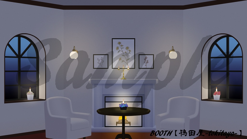 【背景イラスト】洋室(時間差分有り)