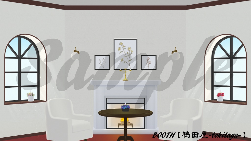 【背景イラスト】洋室（時間差分有り）