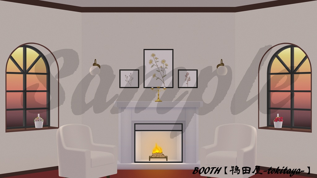 【背景イラスト】洋室(時間差分有り)