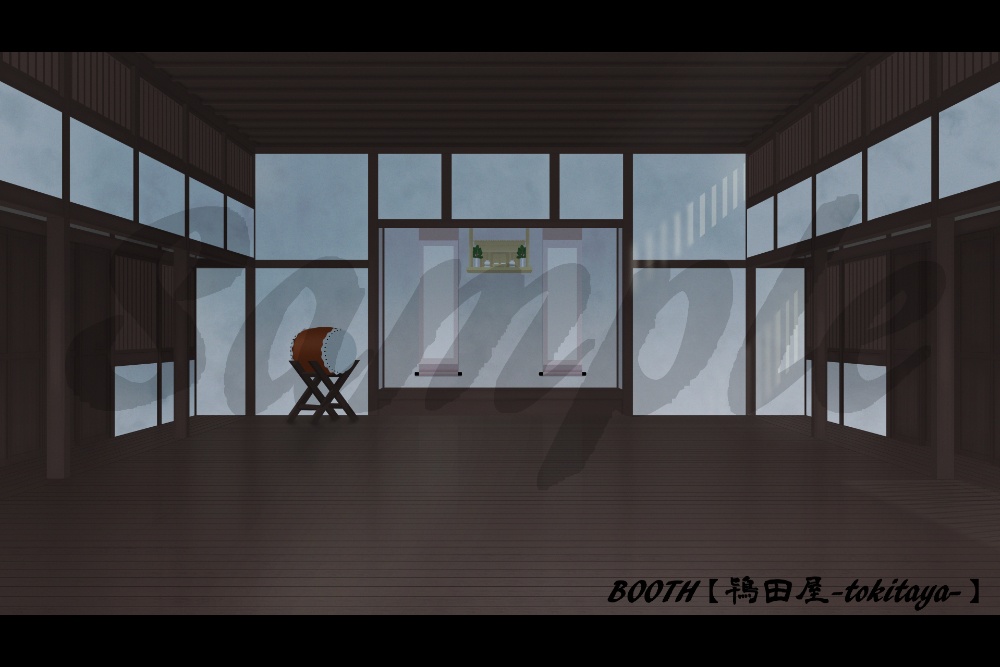 【背景イラスト】道場(時間差分有り)