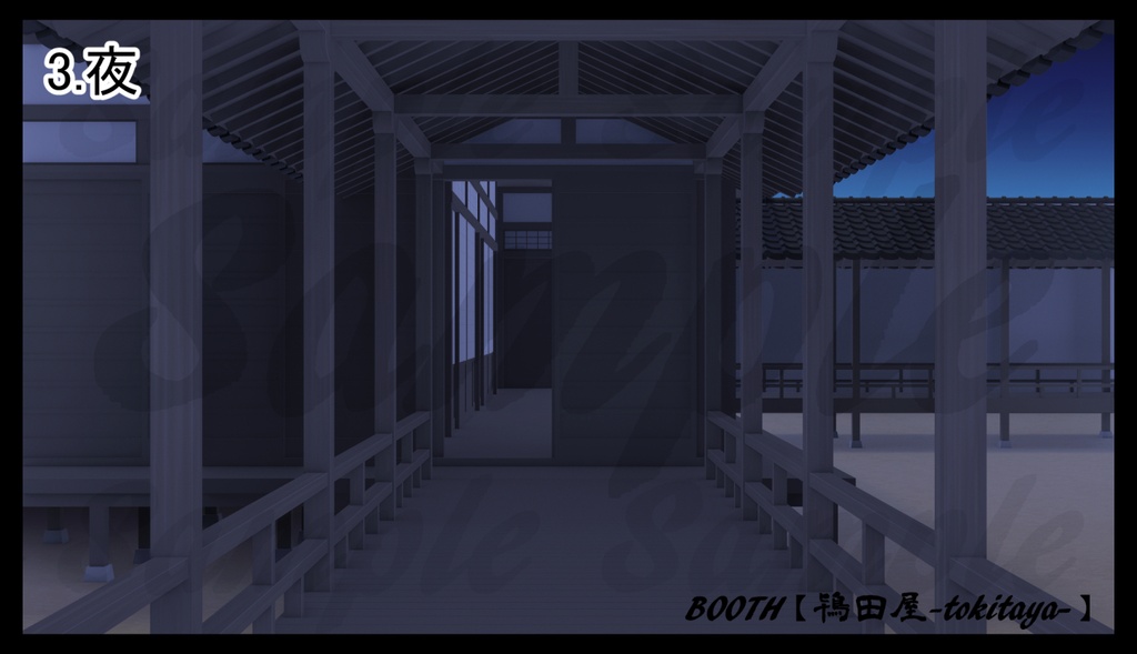 【背景イラスト】渡り廊下(時間差分有り)