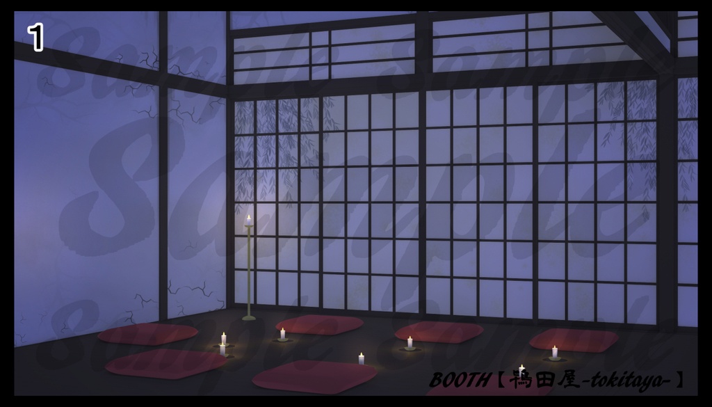 【背景イラスト】怪談部屋(ホラー差分有り)