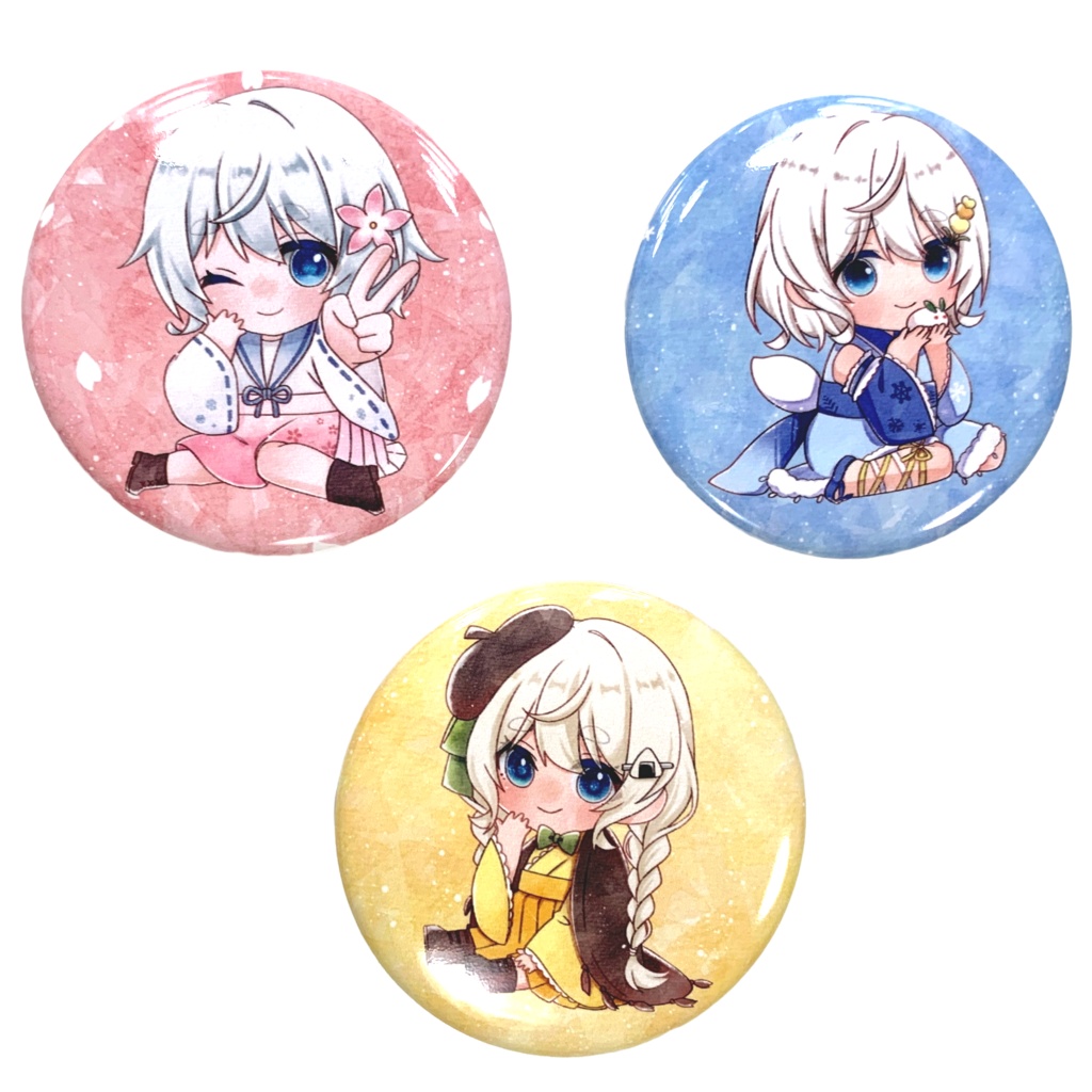 いなほ(春)・(秋)・(冬)缶バッチセット(57mm)