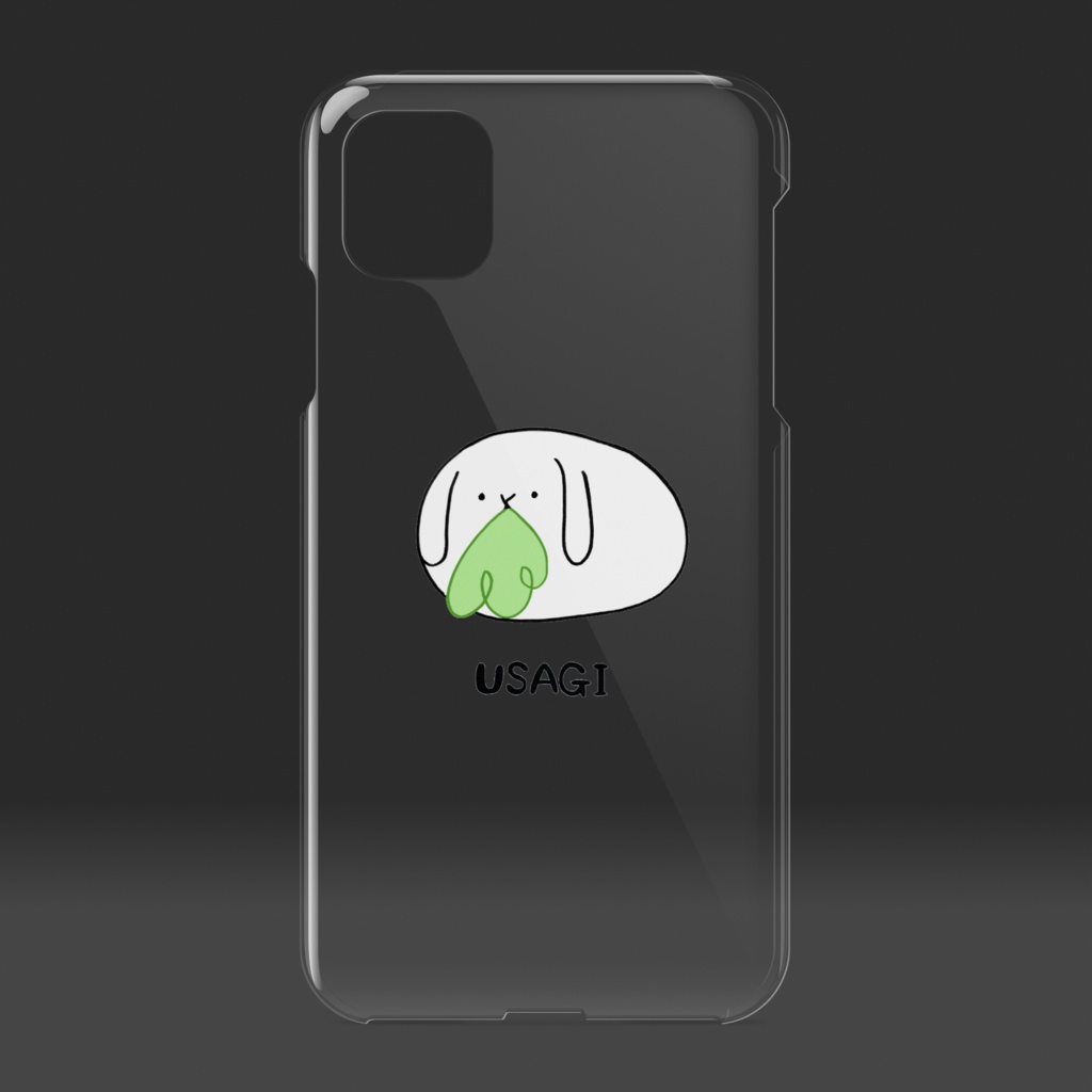 キャベツを食べるうさぎクリアiphoneケース