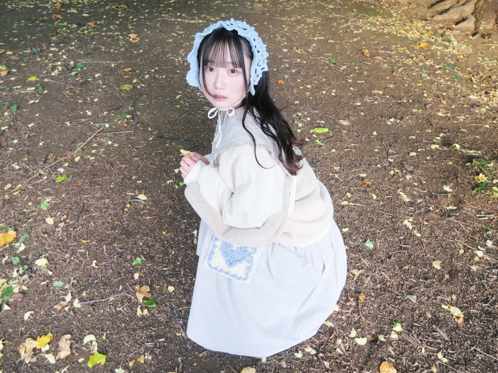 手編みのぽこぽこハートバック