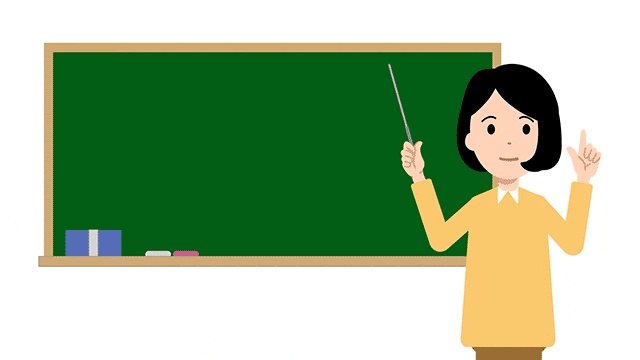 シンプル女性 解説する動画3点セット 黒板・白背景・グリーンバック