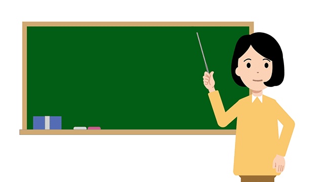シンプル女性 解説する動画3点セット 黒板・白背景・グリーンバック