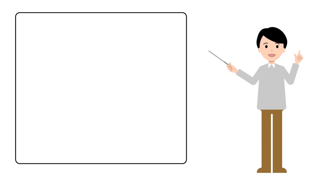 シンプル男性 解説する動画全身バージョン3点セット 黒板・白背景・グリーンバック