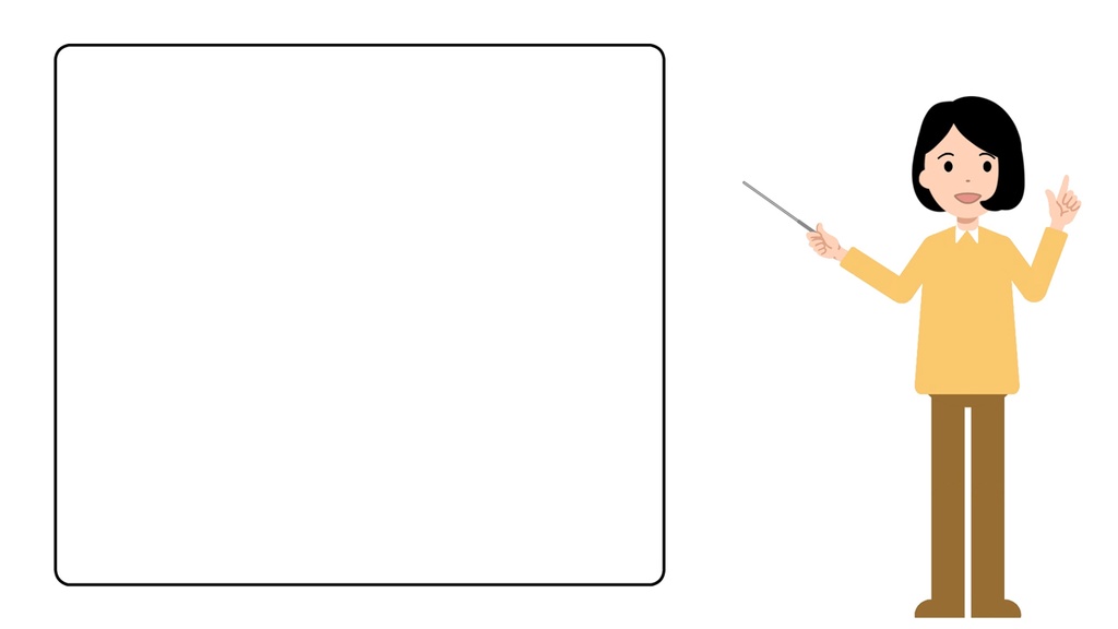 シンプル女性 解説する動画全身バージョン3点セット 黒板・白背景・グリーンバック