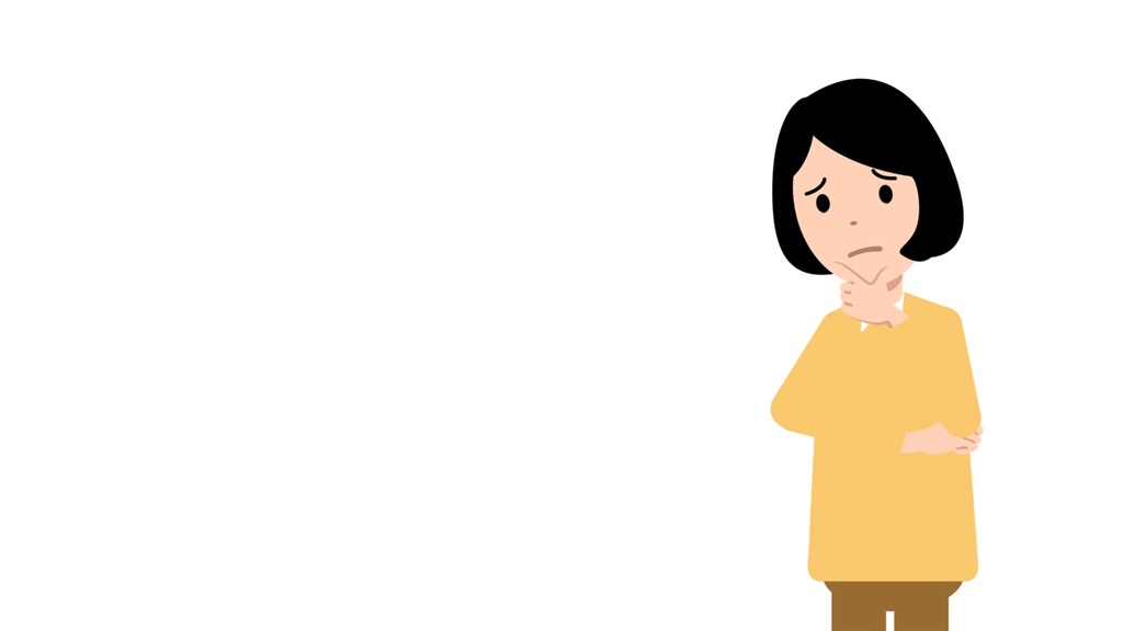 シンプル女性 悩み→解決→説明の動画3点セット