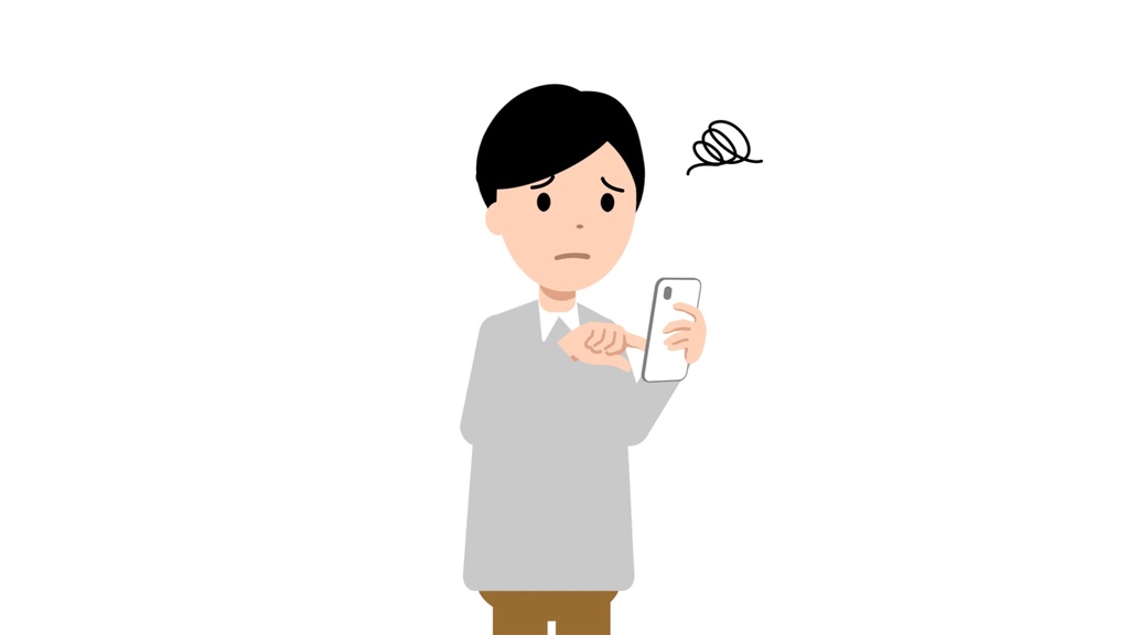 スマホを使う女性/男性の口パクアニメーション動画