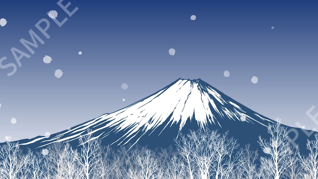 富士山の和風ループ動画【お正月・動画素材】
