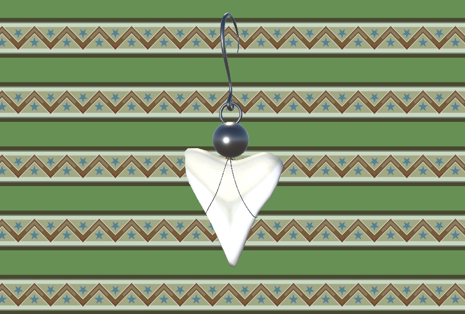 【VRchat想定アクセサリー】サメの歯のピアス