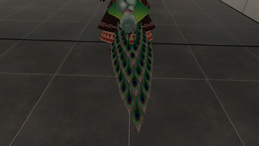 【VRchat向け】汎用・アニメーションで開閉する孔雀の尾羽根【MA設定済】