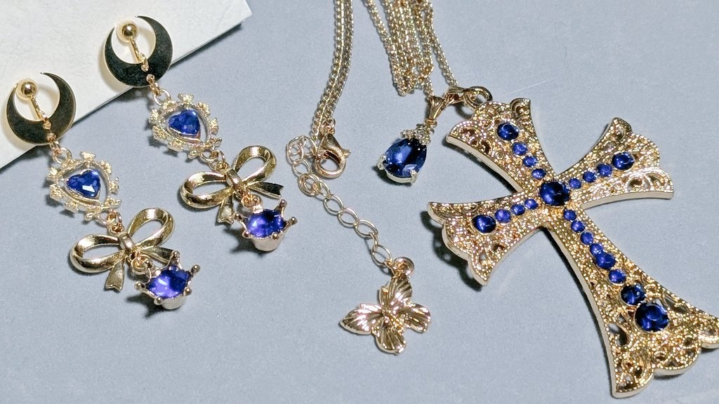 十字架 クロスペンダント&イヤリングset(全3種)