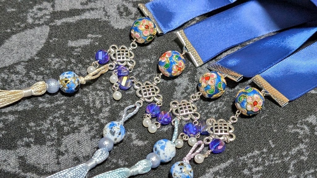 青の中華風3wayリボン