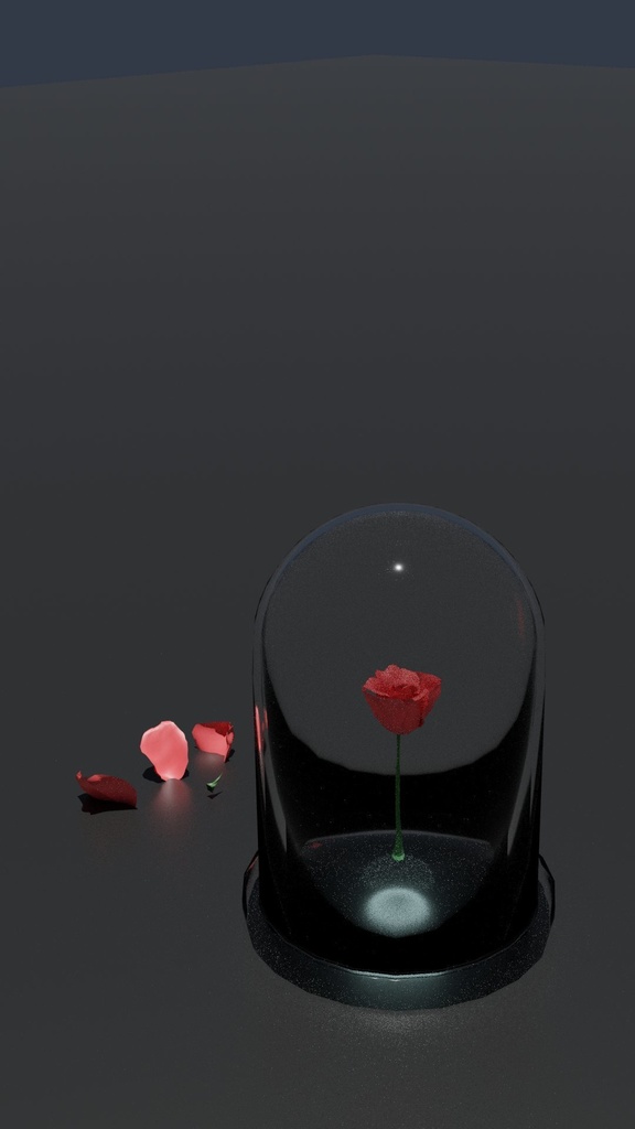 花_ガラスケース薔薇