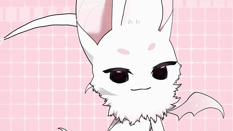 【live2dモデル】 White Bat Vtuber Model/ Pet