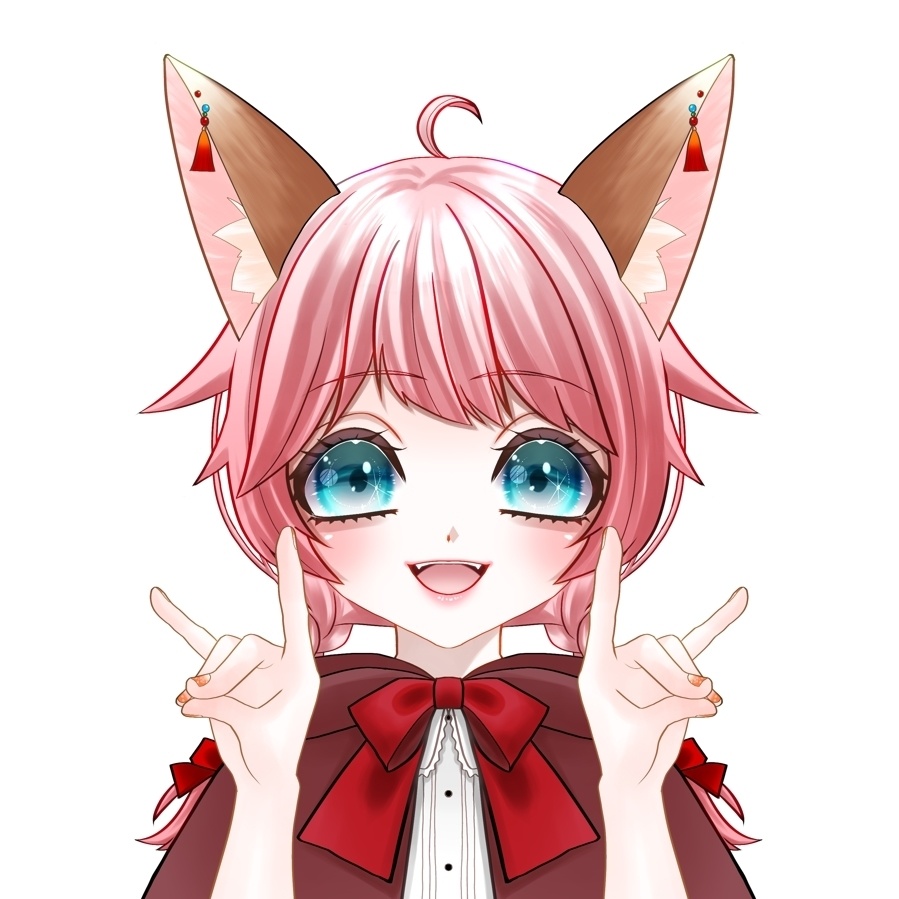 キツネっ子🦊になれる耳と手の素材 おはようVTuber素材 おはようVライバー素材 VTuber素材 Vライバー素材(透過素材)