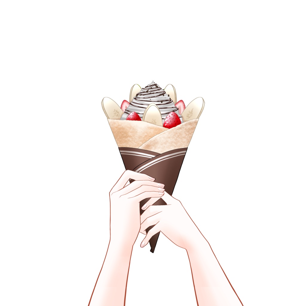 クレープを持つ手の素材💗 クレープ 手の素材 おはようVTuber素材 おはようVライバー素材 VTuber素材 Vライバー素材（透過素材）